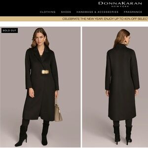 DONNA KARAN TURNLOCK COAT - SIZE XS